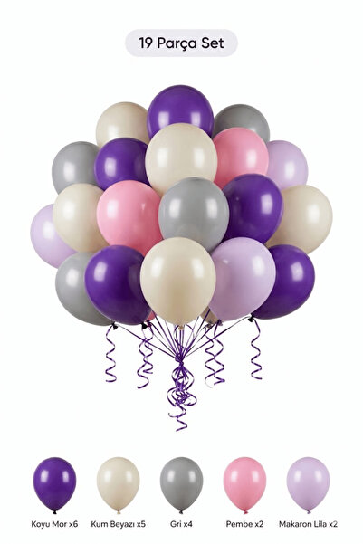 BALOMİS Spring Themed Balloon Set Sand White Gray 19 Pieces Girls Birthday Pa...