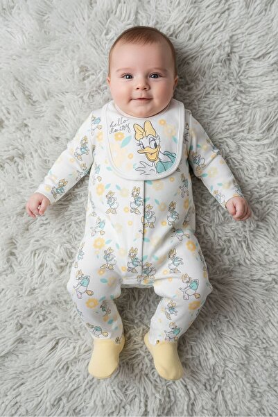 Disney Baby Toddlers Girl 3 Pieces Graphic Print Long Sleeve Rompers With Bib...