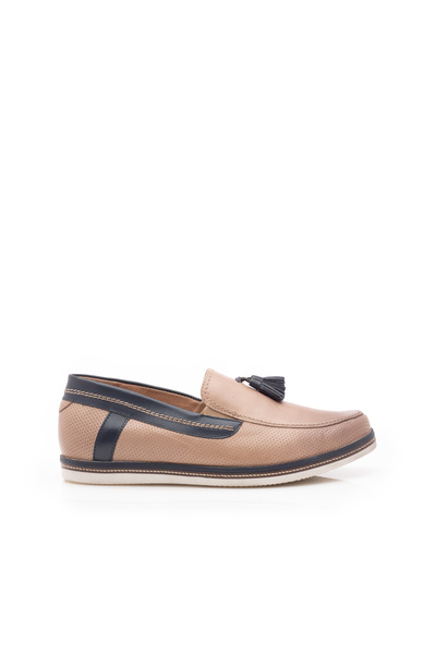 UrbanShoes Mocasini barbati din piele naturala cu ciucuri, Leofex - 878 taupe...