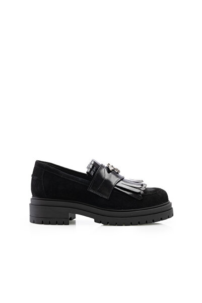 UrbanShoes Pantofi casual damă din piele naturală, Leofex - 405 Negru Velur N...