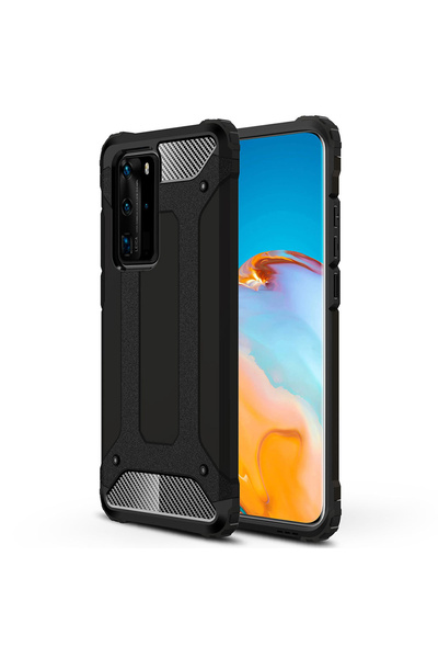 Techsuit Husa pentru Huawei P40 Pro, Hybrid Armor, protectie antisoc, negru