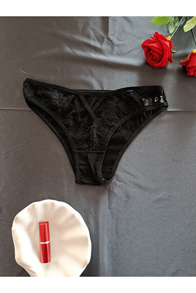 ZENA UNDERWEAR Mia Women's Lace Underwear Panties with Cross Detail on the Front