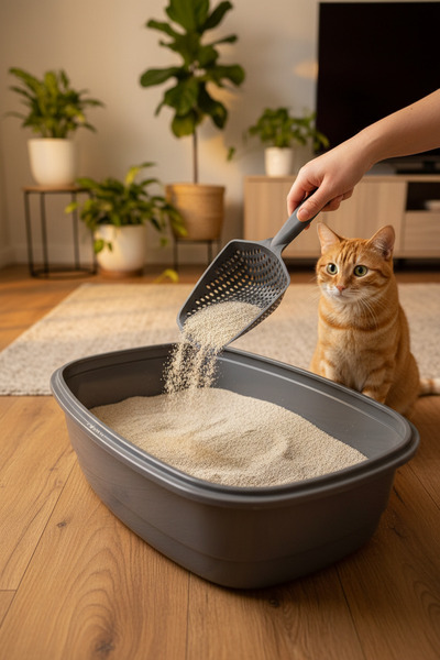 YAZICI Kedi Kum Küreği Küçük Delikli – İnce Kum Uyumlu, Dayanıklı Elek Süzgeç...