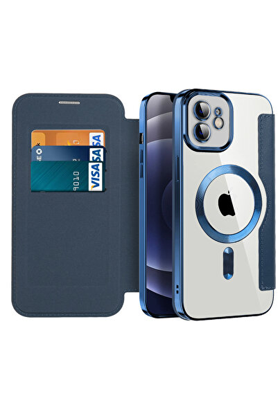 Stef's Cat Θήκη iPhone 12, Γάτα της Στεφ, Θήκη βιβλίου SmartMag, μπλε