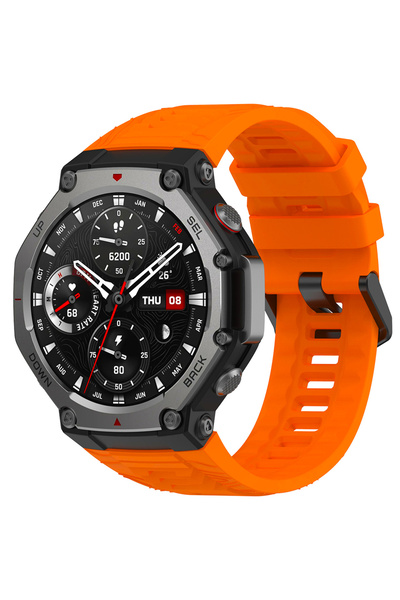 Techsuit Каишка за смарт часовник за Amazfit T-Rex 3, регулируема, оранжева