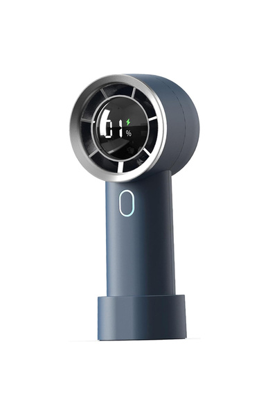 Techsuit Handheld Fan (HX130) - Digital Display, Ultra Silent, 1200mAh - Blue