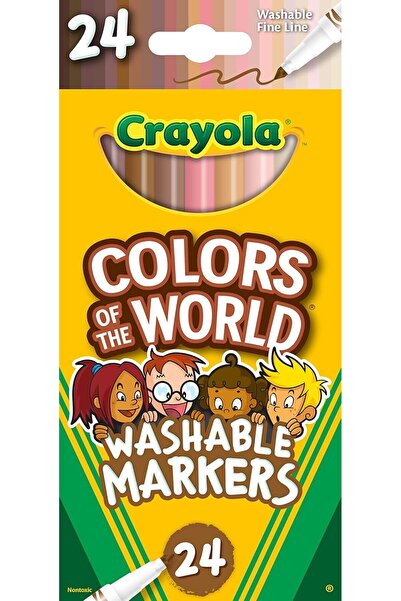 Crayola أقلام تحديد قابلة للغسل، ألوان العالم، 24 قطعة