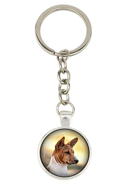 Art - Dog Basenji, câine de sălbăticie african - breloc cu fotografia ta, dec...