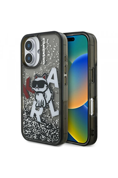 Stef's Cat Θήκη MagSafe για Apple iPhone 16, Karl Lagerfeld, Υγρό Γκλίτερ με ...