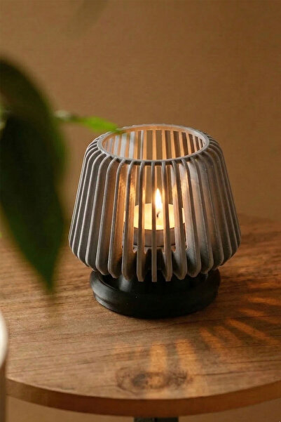 Croitacraft Dekoratif Tealight Mumluk - Masaüstü Aydınlatma - Gri 1 adet - 7X...