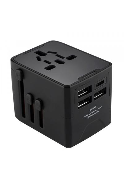 Stef's Cat Incarcator Retea HHT520 Travel, 15W, 3A, 3 x USB-A - 1 x USB-C, Μαύρο
