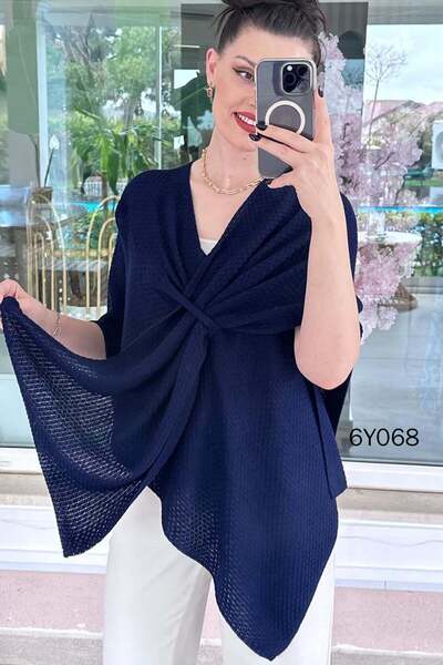 İnce Topuk Πλεκτό Πόντσο 6y068