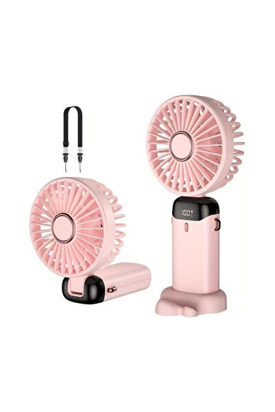 MASLİNG Mini Klima 5 Kademeli Şarjlı Taşınabilir Dijital Led Göstergeli El Fanı Vantilatör Masa fanı Fan