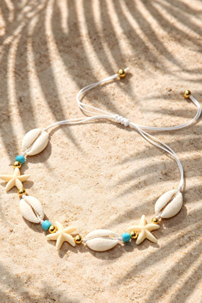 NBS Beautiful Naturel Stones Yıldızlı Bileklik Deniz Kabuklu Tasarım El İşçil...