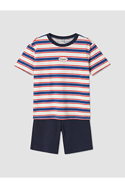 LC Waikiki Striped Boy's Shorts Suit