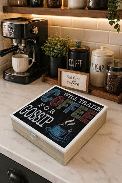 NEWNOW BrewBox Γυάλινο Καπάκι Γυάλινο Κάλυμμα Ξύλινο Κουτί Τσαγιού & Κουτί Απ...