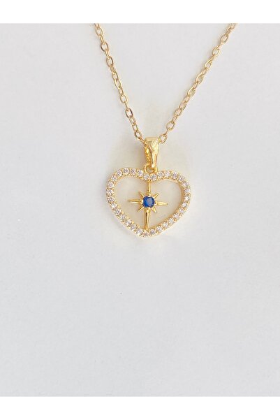 Ustaeller Steel Necklace with White Mineral Inside, with Polar Star in the Mi...