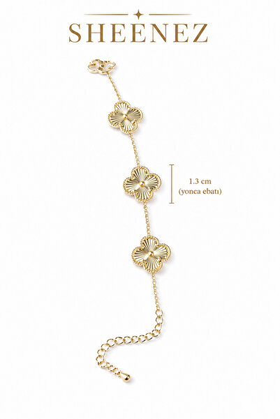 sheenez Çelik Şans Gold Zincir Kadın Bileklik(EBAT 1.3CM)