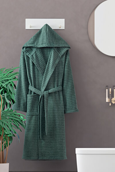 ASVİANA Hooded Bathrobe 70% Cotton Unisex Bathrobe S/M – L/Xl Soft Textured D...