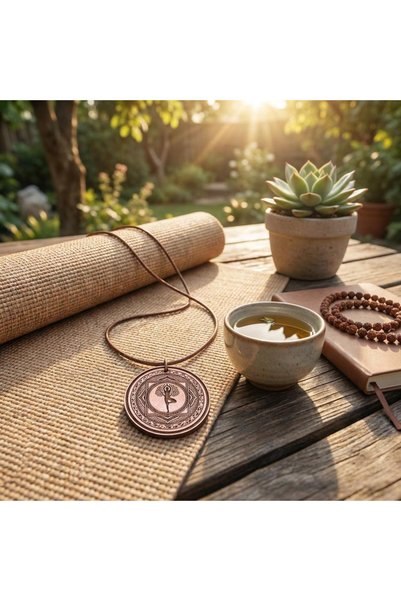 Zib Grips Velvet Copper Yoga Tree of Life Copper Necklace Handmade Boho Spiritual Gift