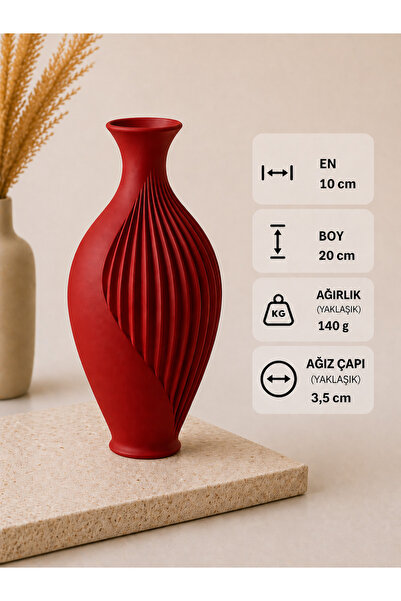 Baykuş Pazar Wisp Decorative Vase White 20 cm Modern 3D Design Living Room Of...
