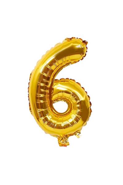 OEM Gold Balloon with Number 6 (40cm)