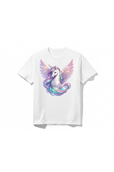 URBANTRENDSTORE Unicorn Unisex Kız Çocuk Erkek Çocuk Bisiklet Yuvarlak Yaka B...