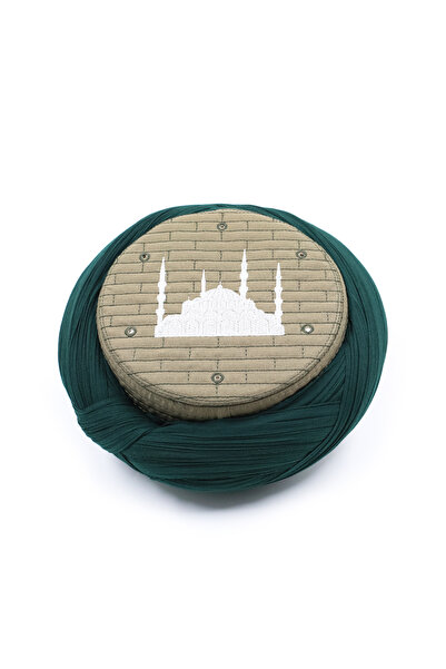 Sarıkhane Mosque Yellow – Green Fabric – Green Skullcap – Crossed Wrap – Mosq...