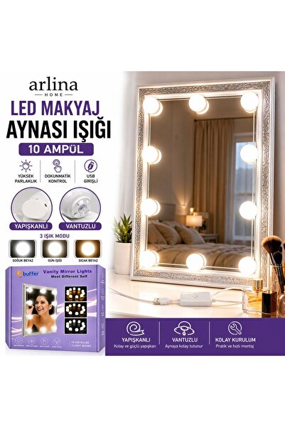 genel tr 10 Lu Led Makyaj Aynası Işığı