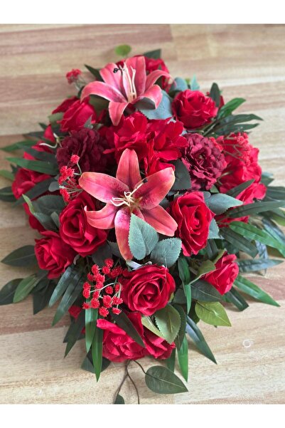 DİVA FLOWER EVENT Lüx Oval Masa Çiçeği Aranjmanı – MDF Tabanlı (50+ cm) - MAS...