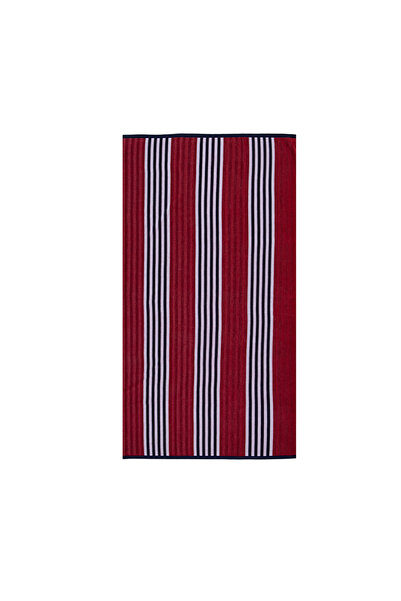 Nef Nef Homeware Nef-Nef 100x180cm Κόκκινη Ριγέ Πετσέτα Θαλάσσης