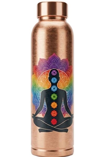 5elements Pure Copper Water Bottle 950ml, Leak-Proof, BPA-Free, Chakra Mandal...