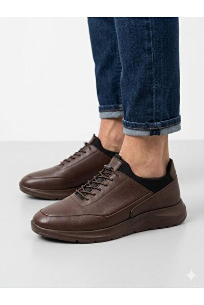 Lütfi Men's Genuine Leather Lightweight Orthopedic Sole Casual Shoes