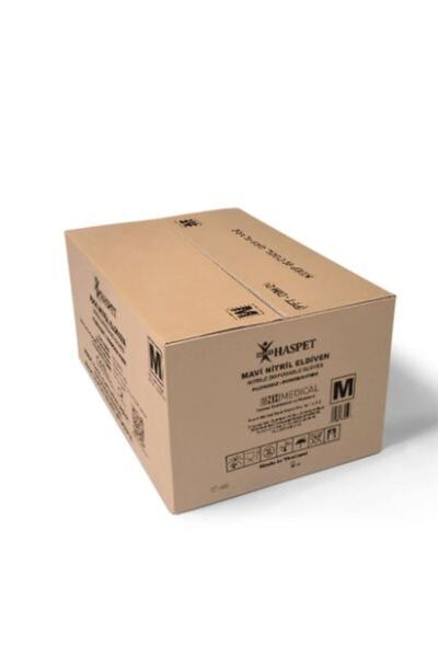Has-Pet Haspet Nitril Mavi Muayene Eldiveni 100'lü Medıum 20 Paket (Koli)