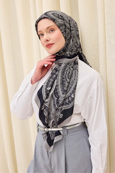 Silk Home Velora Scarf Ethnic Black - Gray 90X90
