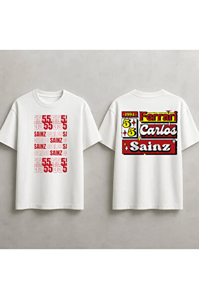 STİL-X Μπλουζάκι Carlos Sainz F1 με στάμπα, Unisex, 100% βαμβακερό, Oversize