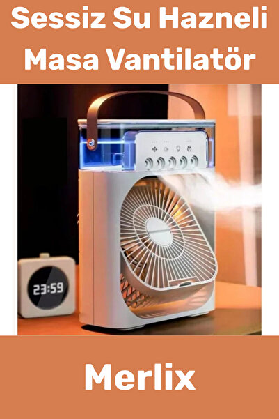 Merlix #Vantilatör Buzlu USB Buharlı Nemlendirici 600ml Sessiz Taşınabilir Of...