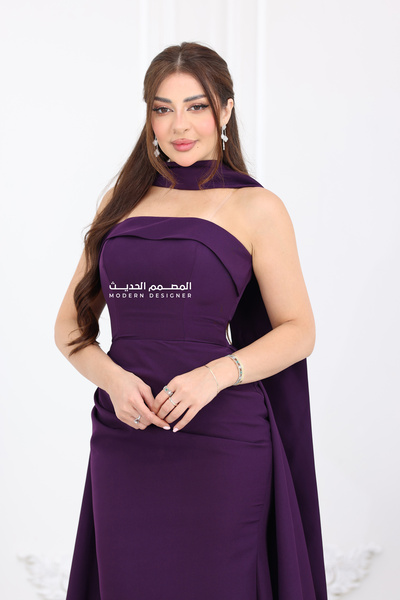 modern designer فستان سهرة كريب