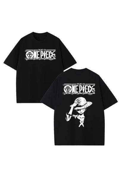 STİL-X Tricou oversize unisex, 100% bumbac, imprimat cu anime One Piece