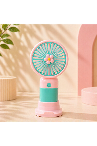 hediyeconcepti Sevimli Mini Masaüstü Fan USB Şarjlı Taşınabilir Sessiz El Fan...