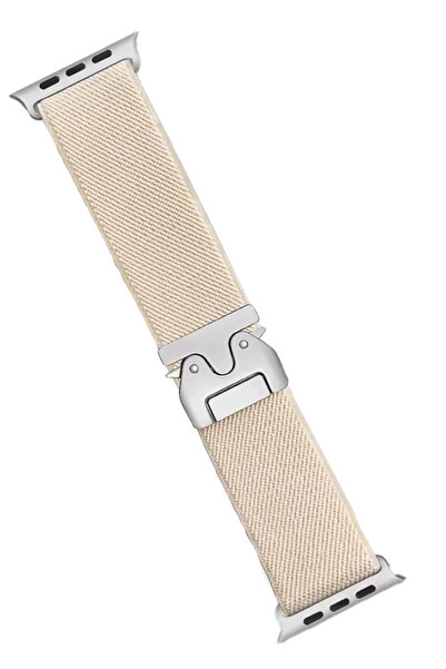 silky glows Premium 42mm Forest Fabric Strap - Cream Colored, Durable and Sty...