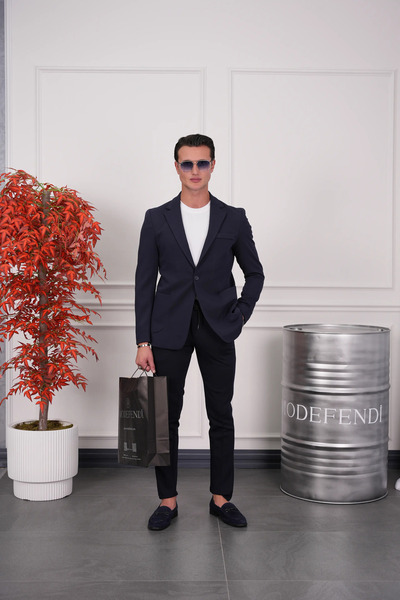 MODEFENDİ Honeycomb Knitted Cotton Lycra Suit