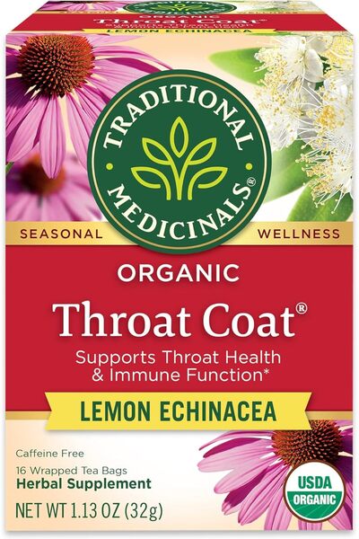 TRADITIONAL MEDICINALS شاي أعشاب لتخفيف آلام الحلق مع الإخناسيا والليمون من ت...
