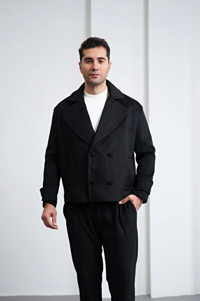 MODEFENDİ Soft Textured Crepe Model Cashmere Jacket