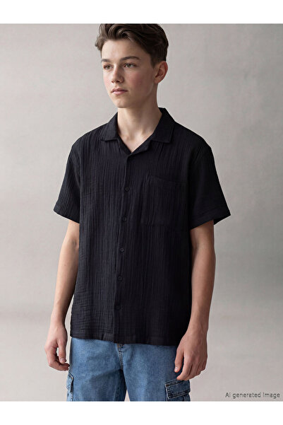 LC Waikiki Esvab • Modern & Distinctive Short Sleeve Boys' Muslin Shirt