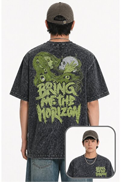 Fuddy Moda Unisex Oversize Rock Band Bring Me the Horizon Back Printed Washab...