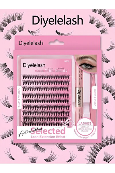 DIYEYELASH 200 Adet 20P Mix Küme Takma Kirpik Seti Vizon Kirpik Yumuşak ve Do...