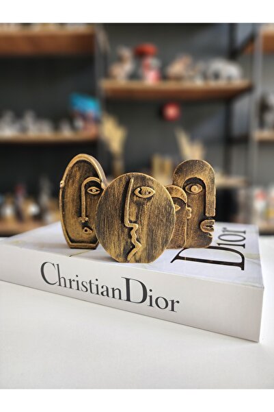 Alba Home Decor Dekoratif Obje Biblo 3 lü Soyut yüz