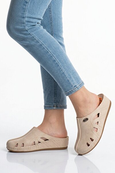 Generic Brand Beige Gel Sole Women's Sabo Slippers