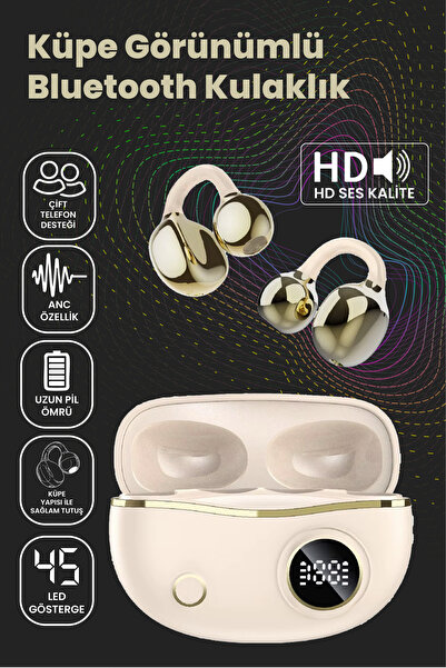 Teknoloji Gelsin Klipsli Bluetooth Kulaklık Kablosuz ANC ENC Çift Mic. Led Gö...